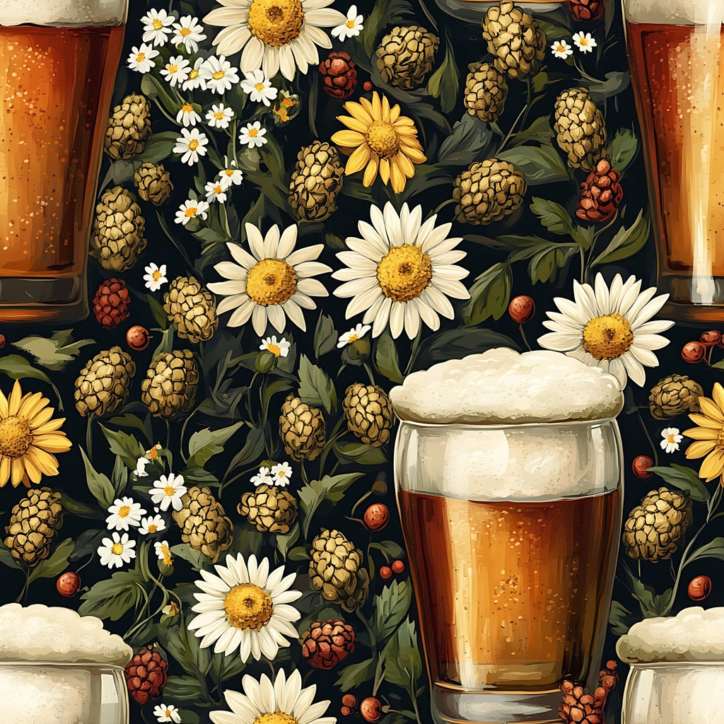 Beer Garden Florals Pattern 16 Minky Fabric