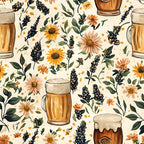 Beer Garden Florals Pattern 17 Minky Fabric