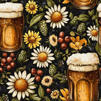Beer Garden Florals Pattern 2 Minky Fabric