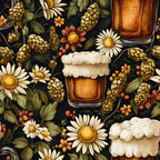 Beer Garden Florals Pattern 3 Minky Fabric