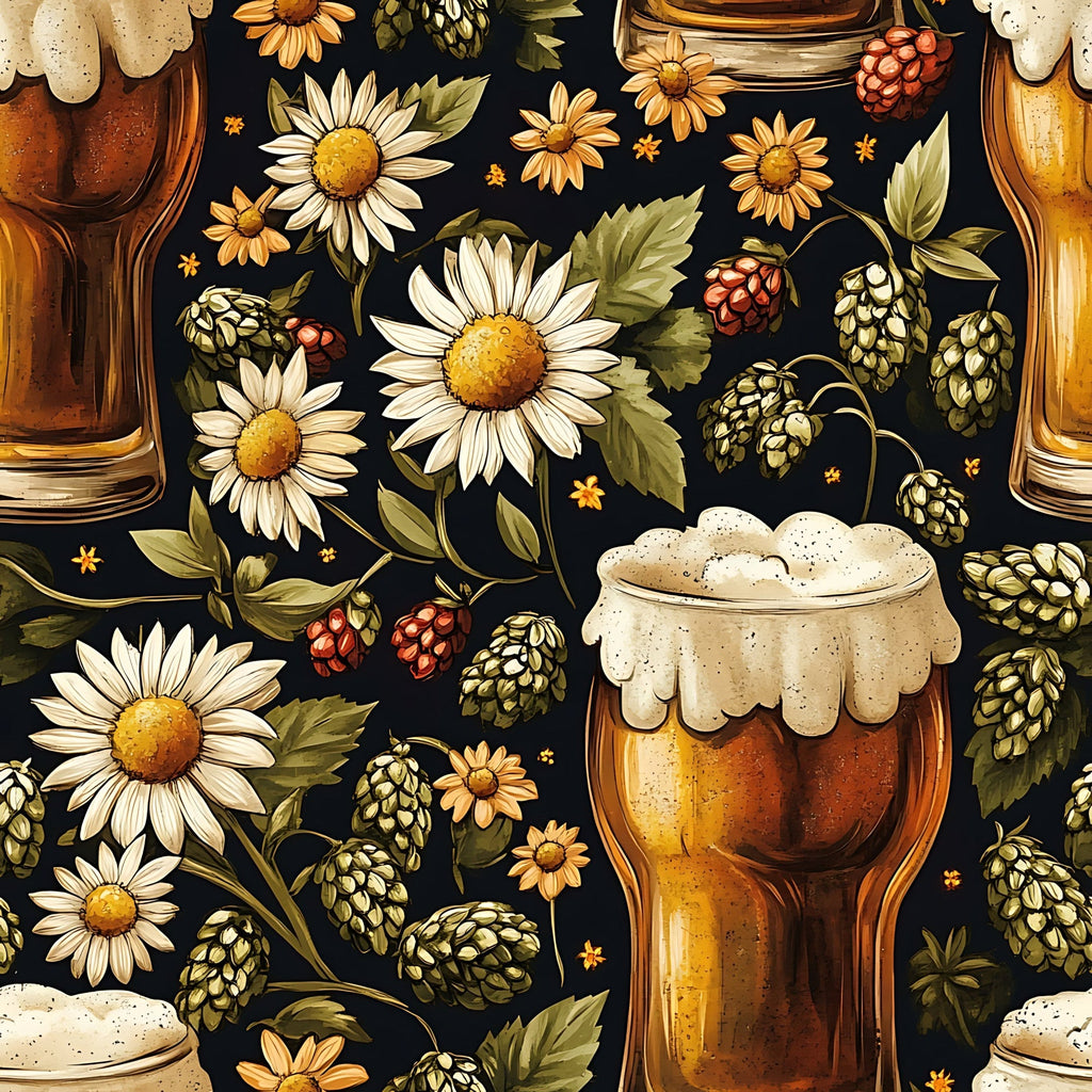 Beer Garden Florals Pattern 7 Minky Fabric