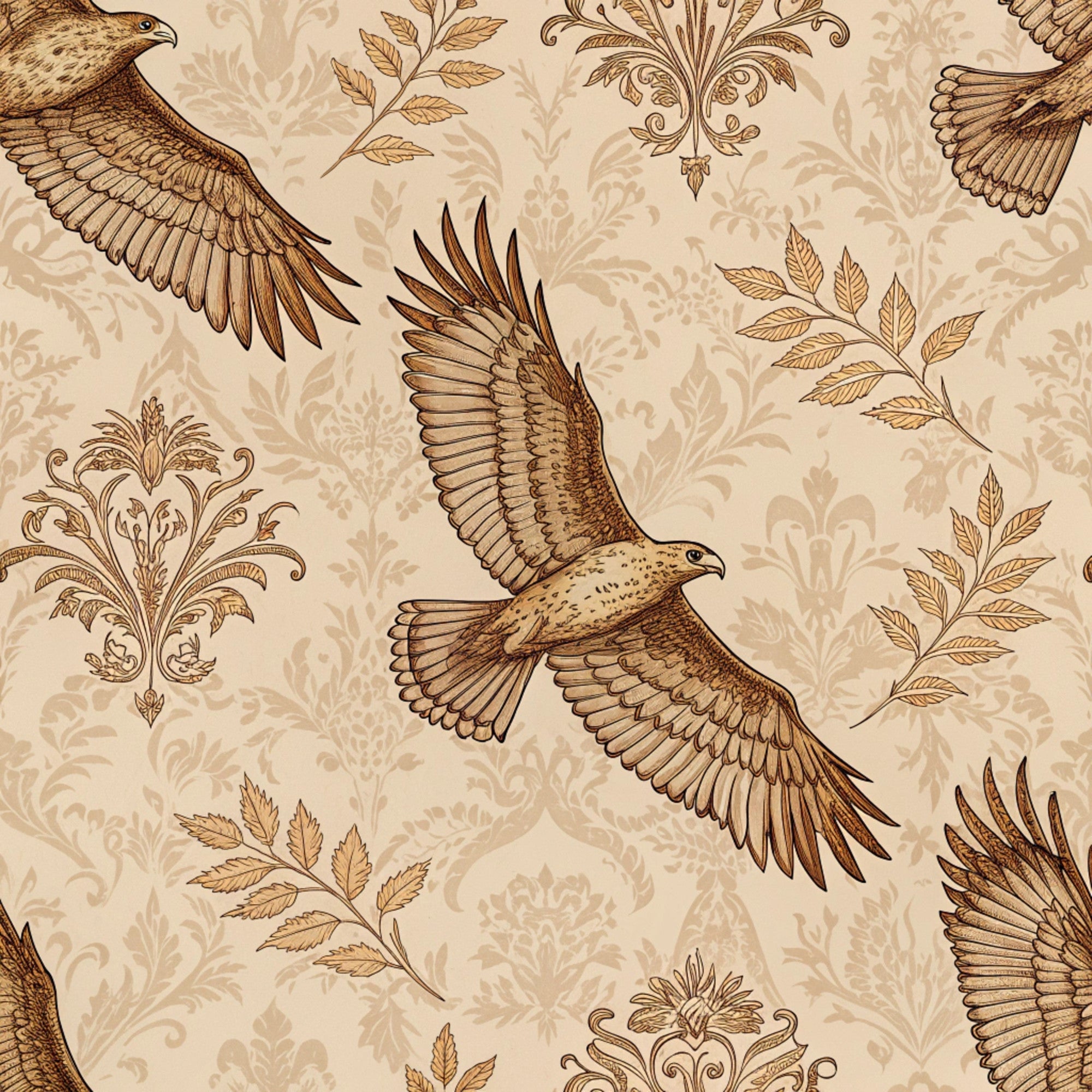 Gilded Falcons Pattern 19 Minky Fabric