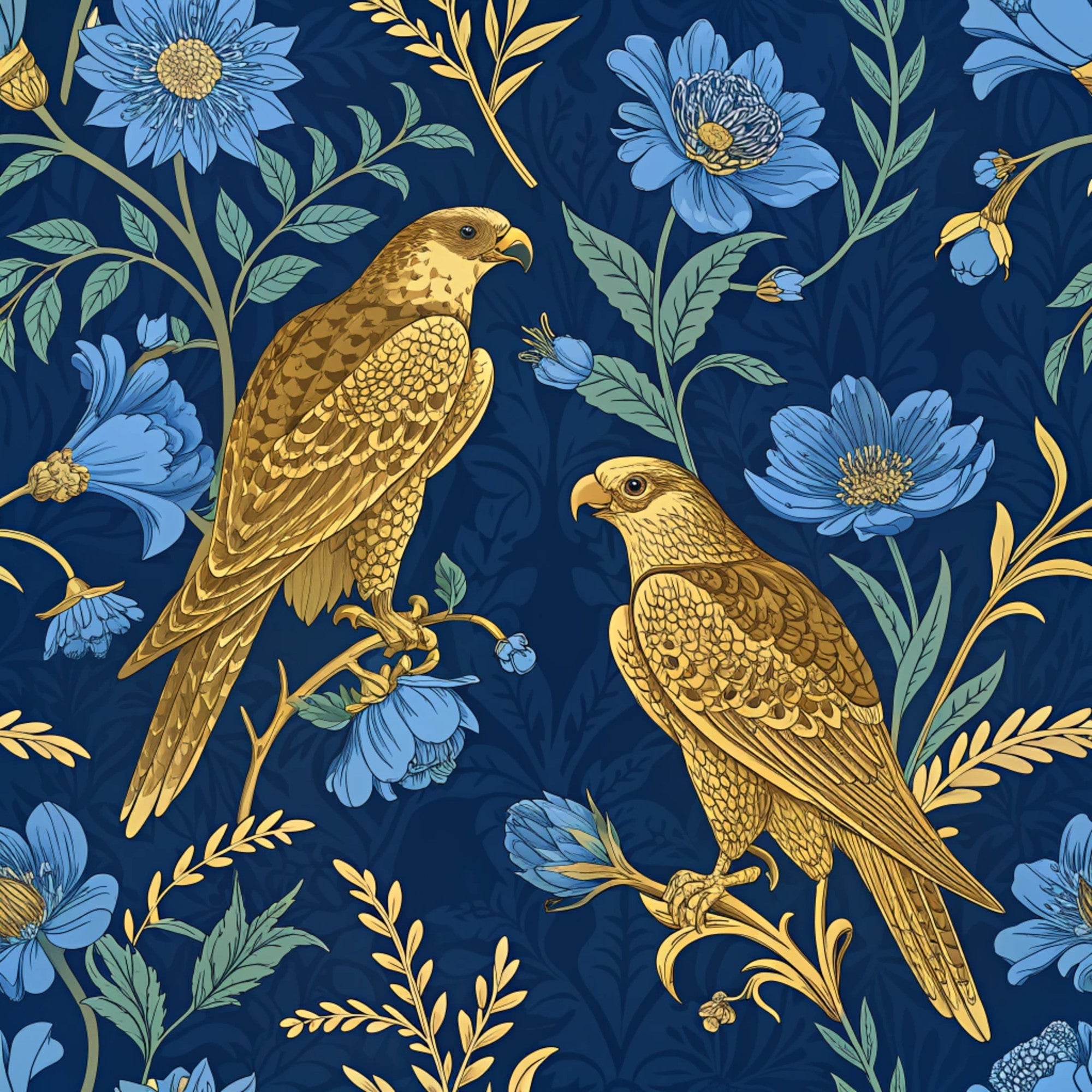 Gilded Falcons Pattern 28 Minky Fabric