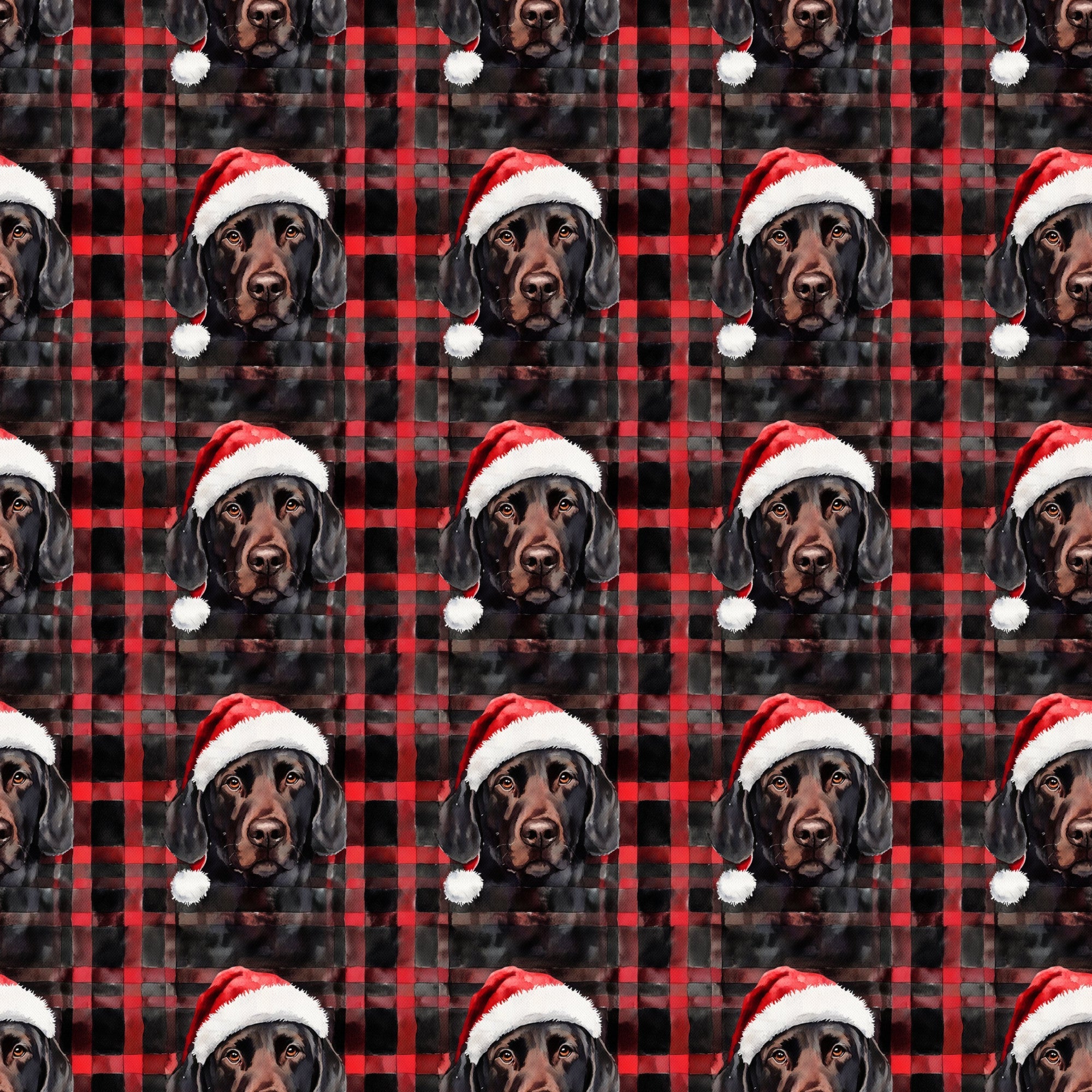 Santa Paws Plaid Pattern 1 Minky Fabric