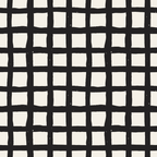 black, white, grid pattern, geometric, hand-drawn, sketchy lines, irregular squares, doodle style, monochrome,, fabric panel, checkered, wobbly grid, artistic, minimalist, contemporary, crafting material, sewing fabric, patchwork