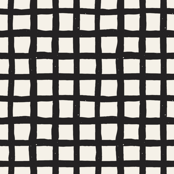 black, white, grid pattern, geometric, hand-drawn, sketchy lines, irregular squares, doodle style, monochrome,, fabric panel, checkered, wobbly grid, artistic, minimalist, contemporary, crafting material, sewing fabric, patchwork