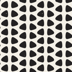 black, white, cream, geometric shapes, triangular shapes, abstract pattern, modern design, minimalist, contemporary, hand-drawn style, organic shapes,, fabric panel, crafting material, sewing supplies, monochrome, scattered motifs, playful design, artistic pattern