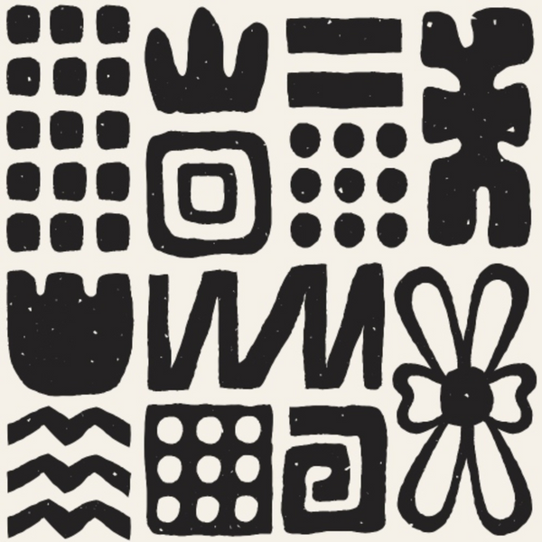 black, white, monochrome, doodles, geometric shapes, abstract patterns, squares, circles, rectangles, hand-drawn style, modern art, contemporary design,, fabric panel, craft material, sewing fabric, block printing style, minimalist, artistic motifs, playful designs