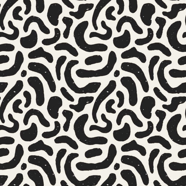 black, white, cream, beige, abstract doodles, organic shapes, flowing lines, curved forms, hand-drawn style, modern pattern, contemporary design,, fabric panel, seamless repeat, monochrome, minimalist, artistic swirls, irregular shapes, crafting fabric, sewing material