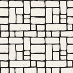 Black and white geometric pattern featuring rectangles and squares arranged in a grid-like design.