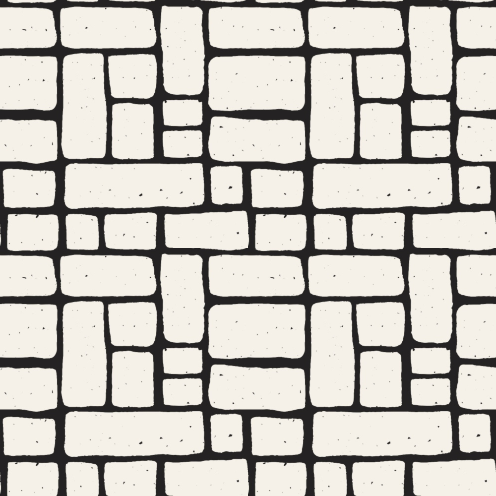 Black and white geometric pattern featuring rectangles and squares arranged in a grid-like design.