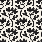 black and white, monochrome, doodle pattern, abstract florals, hand drawn style, sketchy design, organic shapes, botanical motifs, whimsical flowers, repeating pattern,, fabric panel, modern design, contemporary style, minimalist palette, artistic print, casual aesthetic, crafting material, sewing fabric, geometric elements