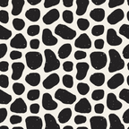 Pattern of irregular black spots on a white background, resembling animal print.