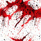 red, crimson, black, white, blood spatter, splatter pattern, drip effect, gothic, horror theme, abstract splatters, dramatic, intense,, fabric panel, halloween, spooky, macabre, painterly, textured, artistic splashes