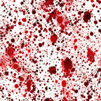 red, crimson, burgundy, maroon, white, blood splatter, droplets, spatter pattern, abstract design, horror theme, halloween fabric, gothic style, dramatic pattern, splashes, stains,, fabric panel, spooky design, theatrical print, irregular spots