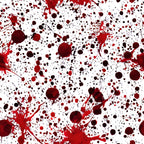 blood spatter, crimson red, dark burgundy, white background, splatter pattern, droplets, stains, horror theme, gothic style, halloween fabric, spooky design, forensic pattern, dramatic contrast,, fabric panel, macabre motif, theatrical prop, costume fabric, creepy aesthetic, scattered drops