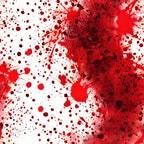 red, crimson, white, blood splatter, spatter pattern, droplets, splatters, gothic, horror themed, halloween, dramatic,, fabric panel, abstract pattern, textured design, dark red, bright red, splashes, stains, theatrical