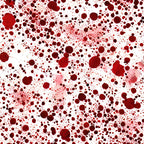 crimson red, dark burgundy, white background, blood spatter, droplet pattern, splatter design, horror theme, gothic style, halloween fabric,, fabric panel, realistic splashes, crime scene, spooky pattern, theatrical prop, costume fabric, macabre design, red splatters, forensic pattern