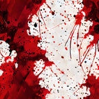red, white, black, blood spatter, splatter pattern, drips, drops, abstract design, horror theme, halloween, gothic, dramatic, high contrast,, fabric panel, crimson, burgundy, stains, splatters, dark aesthetic