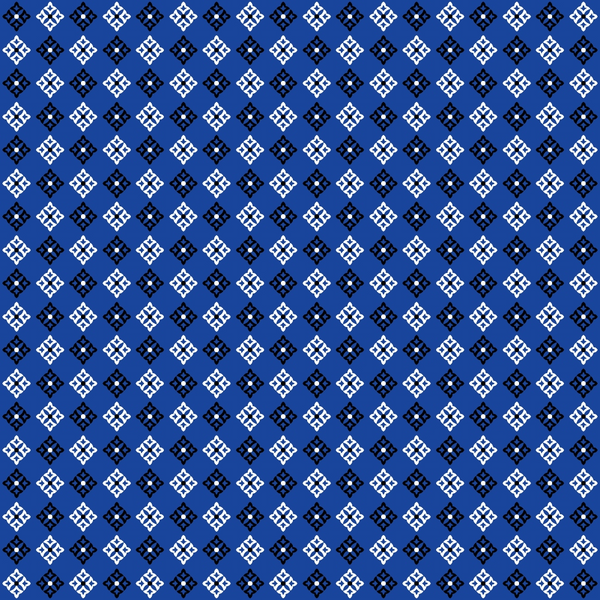 blue, navy blue, white, black, bandana pattern, paisley motifs, diamond shapes, geometric design, repeating pattern,, fabric panel, western style, checkerboard layout, contrasting colors, intricate details, symmetrical design, folk art style, americana motif