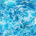 blue, turquoise, aqua, white, water pattern, flowing design, liquid texture, swirling motifs, ocean waves, abstract design,, fabric panel, marbled effect, fluid movement, contemporary style, water ripples, seamless pattern, textile design, craft fabric, modern aesthetic