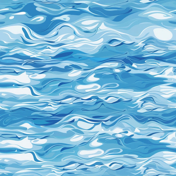 blue, aqua, turquoise, navy, white, water waves, ocean pattern, flowing waves, abstract water, marbled design, liquid texture, swirling motion, sea surface, rippling water,, fabric panel, coastal theme, fluid movement, water motif, serene waves