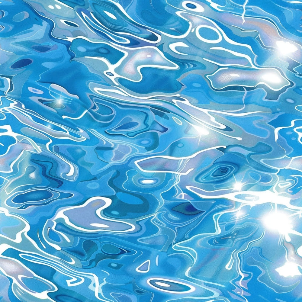 blue, aqua, turquoise, white, water pattern, flowing waves, ripples, reflections, liquid surface, swimming pool, ocean waves, abstract water, fluid design,, fabric panel, tropical, summer, coastal, watery texture, shimmering highlights
