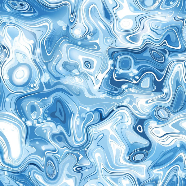 blue, white, water pattern, flowing swirls, marbled effect, abstract design, liquid motion, ocean waves, fluid art, contemporary style,, fabric panel, seamless pattern, aquatic theme, wavy lines, organic shapes, modern art, textile design, crafting fabric
