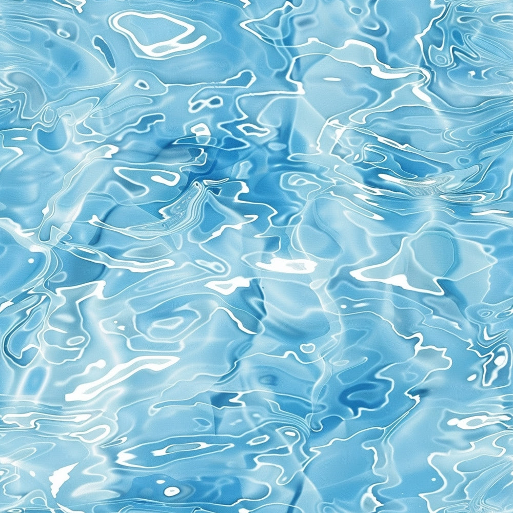 blue, turquoise, aqua, white, water ripples, flowing water, abstract waves, liquid pattern, swimming pool, water surface, caustic reflections, fluid motion, organic shapes, undulating lines, serene, tranquil,, fabric panel, summer theme, oceanic