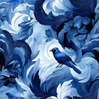 Blue Jay Feather Trails Pattern 11 Minky Fabric