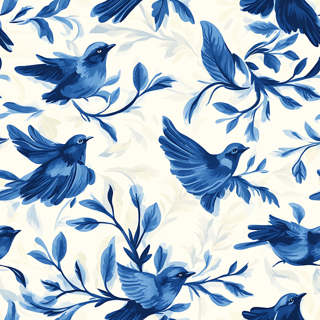 Blue Jay Feather Trails Pattern 13 Minky Fabric