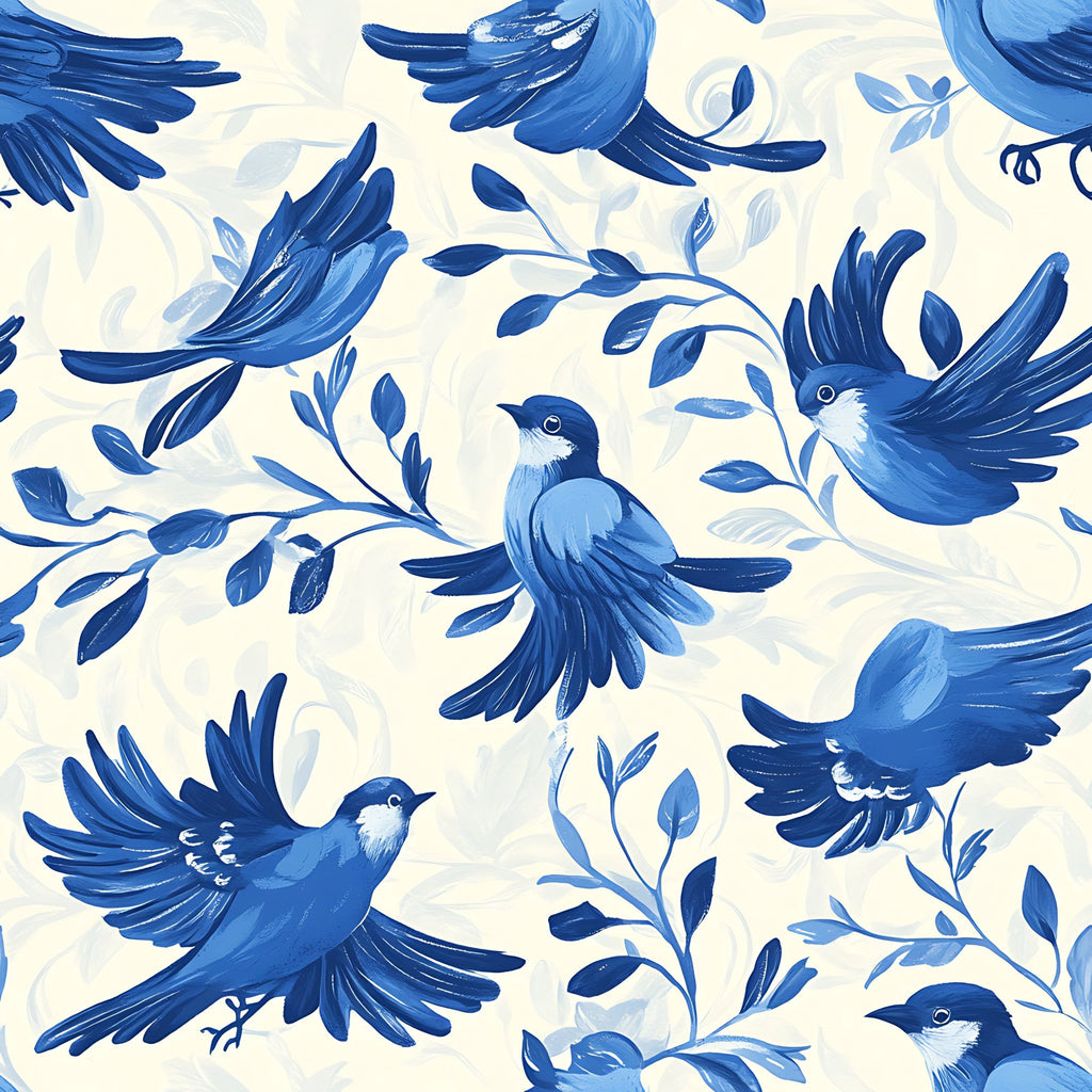 Blue Jay Feather Trails Pattern 14 Minky Fabric