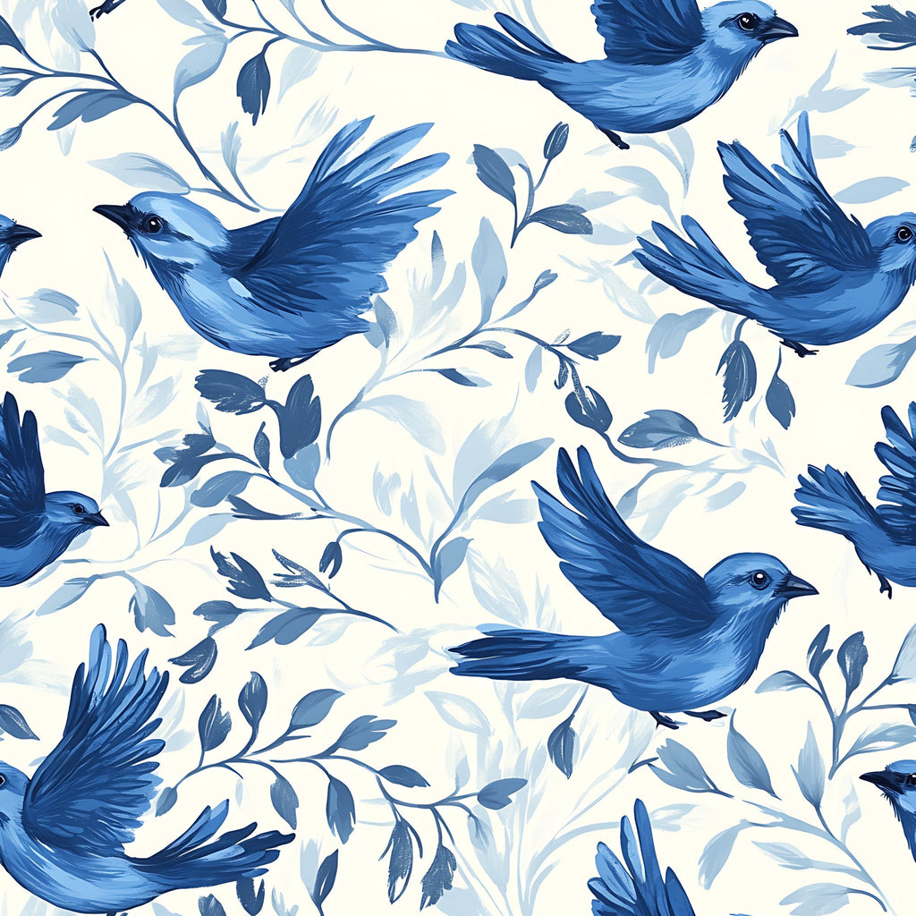 Blue Jay Feather Trails Pattern 15 Minky Fabric