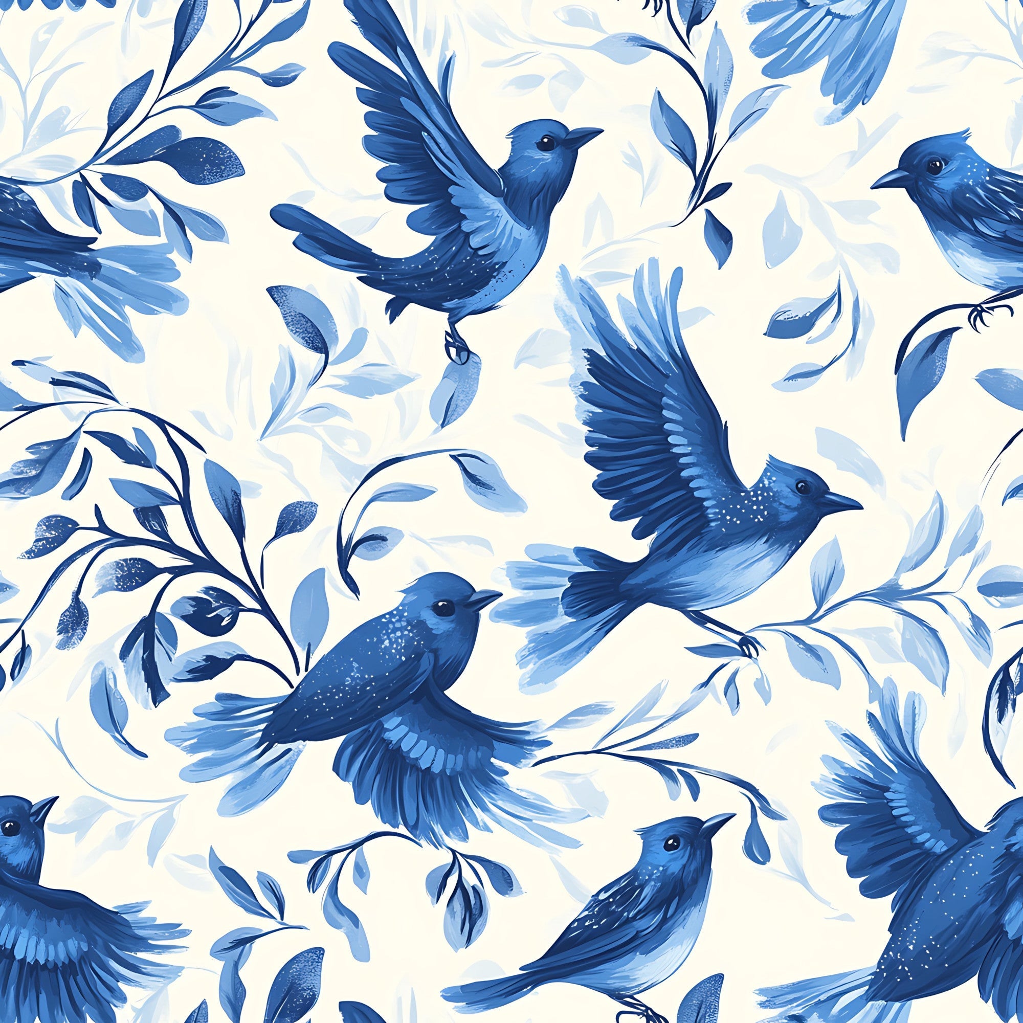 Blue Jay Feather Trails Pattern 16 Minky Fabric