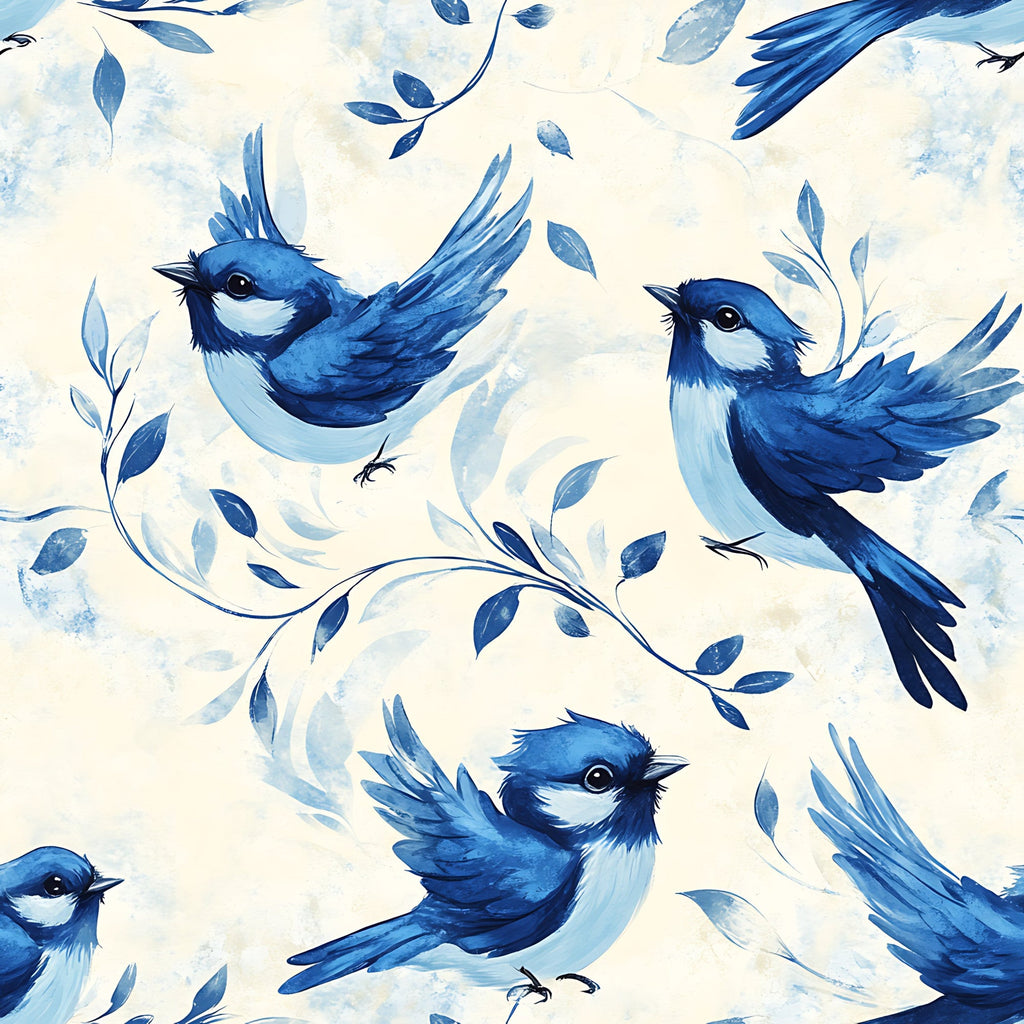 Blue Jay Feather Trails Pattern 18 Minky Fabric