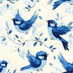 Blue Jay Feather Trails Pattern 18 Minky Fabric