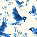 Blue Jay Feather Trails Pattern 20 Minky Fabric