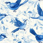 Blue Jay Feather Trails Pattern 2 Minky Fabric