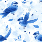 Blue Jay Feather Trails Pattern 3 Minky Fabric