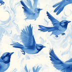 Blue Jay Feather Trails Pattern 6 Minky Fabric