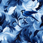 Blue Jay Feather Trails Pattern 7 Minky Fabric