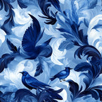 Blue Jay Feather Trails Pattern 8 Minky Fabric