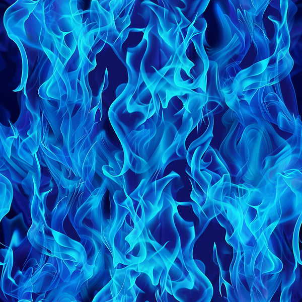 blue flames, electric blue, turquoise, navy blue, fire pattern, flame design, abstract flames, flowing flames, smoky texture, heat waves,, fabric panel, dramatic pattern, intense blue, swirling flames, fire motif, contemporary design, bold colors, organic shapes, fluid movement