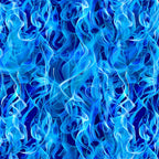 blue flames, fire pattern, bright blue, turquoise, navy blue, swirling flames, abstract fire, flame motifs, dancing flames, fluid design,, fabric panel, continuous pattern, energetic design, mystical flames, blue fire effect, wavy pattern, flowing design, artistic flames