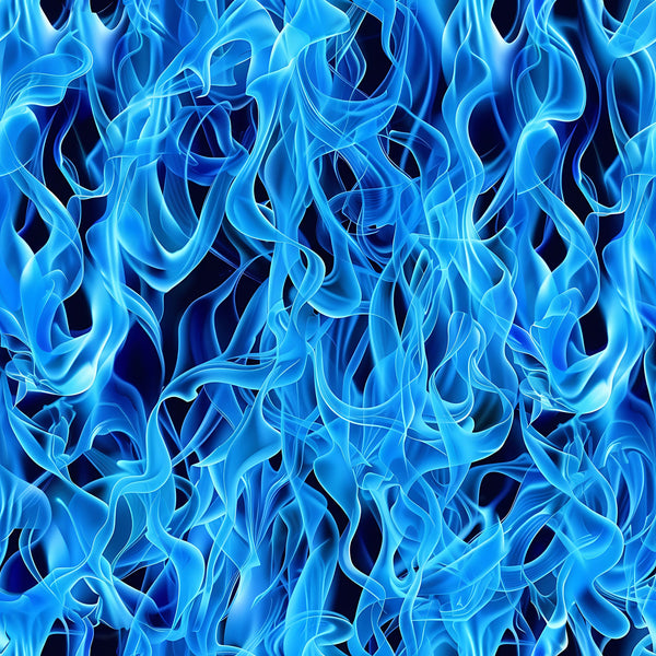 blue flames, electric blue, bright blue, navy blue, fire pattern, flame design, swirling flames, dancing fire, abstract flames,, fabric panel, flowing design, dynamic movement, intense blue, luminous flames, seamless pattern, modern abstract, energetic design, vibrant blue