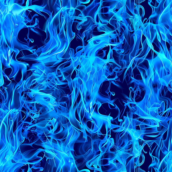 blue flames, electric blue, azure, cobalt, flame pattern, fire design, swirling flames, dancing fire, abstract flames,, fabric panel, intense flames, bright blue, sapphire, turquoise, flame texture, fire motif, vibrant blue, flowing flames, dynamic pattern