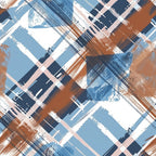 blue, brown, white, navy, rust, pink, abstract brushstrokes, geometric shapes, modern art, contemporary design, painterly strokes, overlapping layers, dynamic composition,, fabric panel, artistic pattern, mixed media style, diagonal elements, textured appearance, color blocking