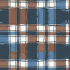 blue, brown, white, cream, gingham, plaid, checkered, tartan, crosshatch, grid pattern,, fabric panel, distressed texture, rustic, weathered, brushed effect, rectangular blocks, geometric design, earthy tones, vintage style