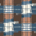blue, brown, cream, white, gingham, plaid, checkered, patchwork, geometric,, fabric panel, rustic, country style, woven texture, distressed, vintage look, earthy tones, crosshatch, grid pattern, cotton fabric