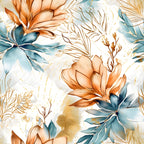 Gilded Coastal Blooms Pattern 1 Minky Fabric